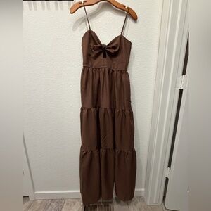 Trixxi Chocolate Brown Maxi Dress